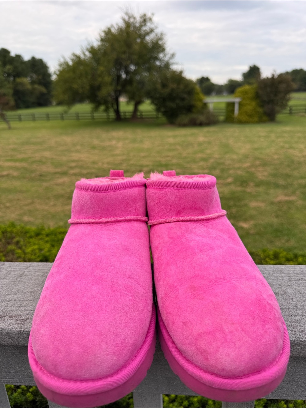 UGG Women's Short Suede Ankle Booties in Bright Pink, Size 11 - Picture 3 of 12